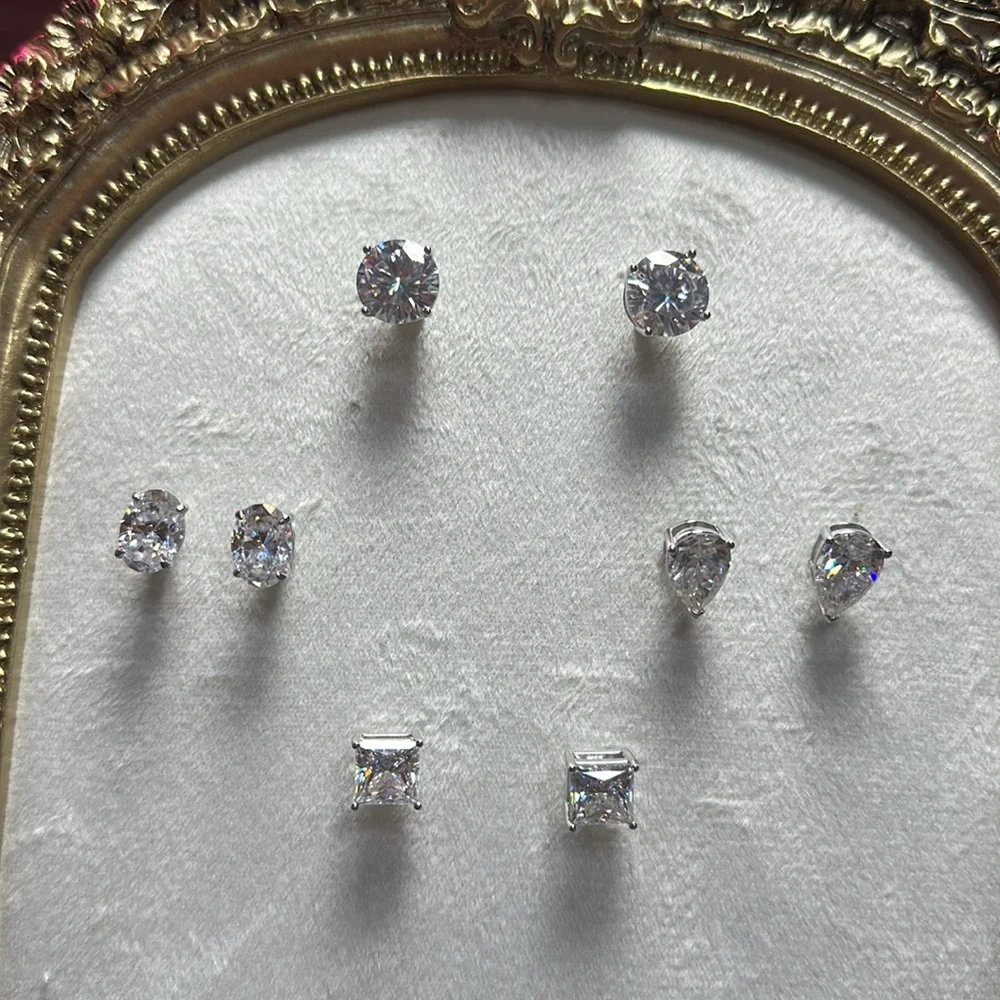 NEW ITEMS Huge Moissanite Jewelry 925 18k Ring Earring Necklace Tennis Bracelet